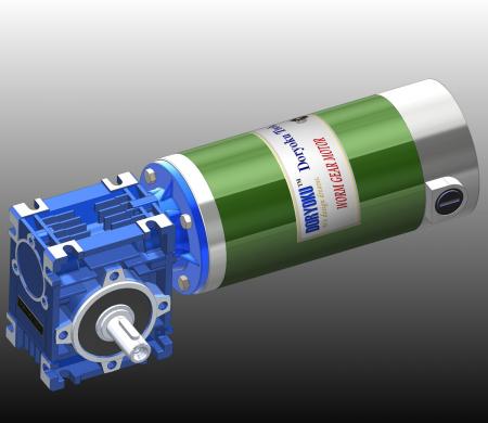Motor de engranaje de gusano DIA80 de 260W - Motor de engranaje de gusano DC WG80L. NMRV 030 56B14 instalado en herramienta de jardín, cortacésped. NMRV 040 o 63B14 es una opción.